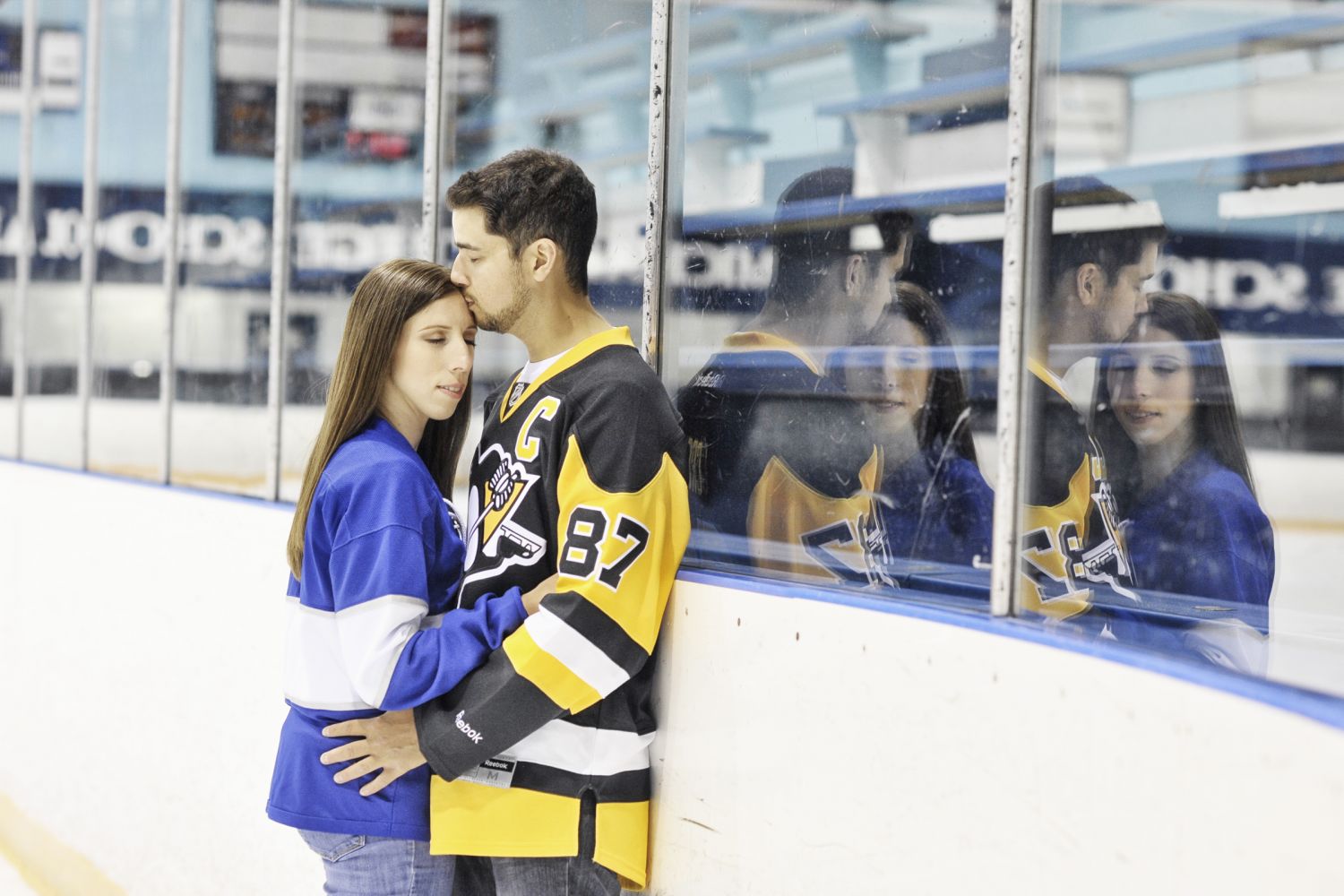 Hockey couples engagment