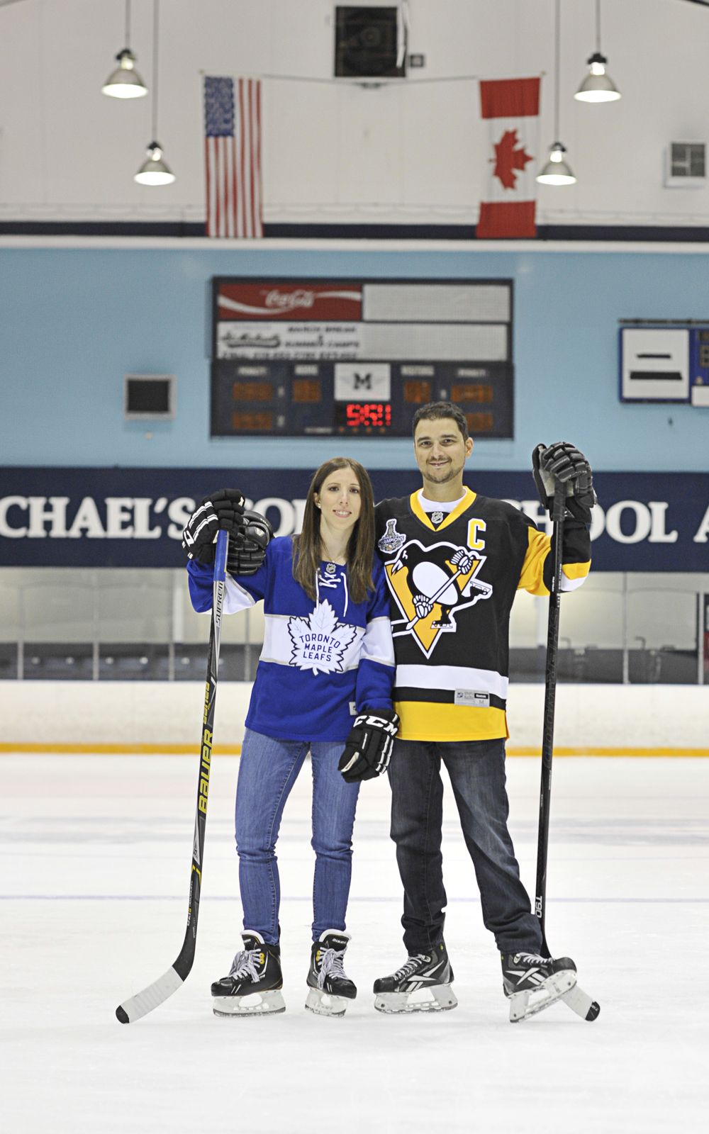 Hockey couples engagment