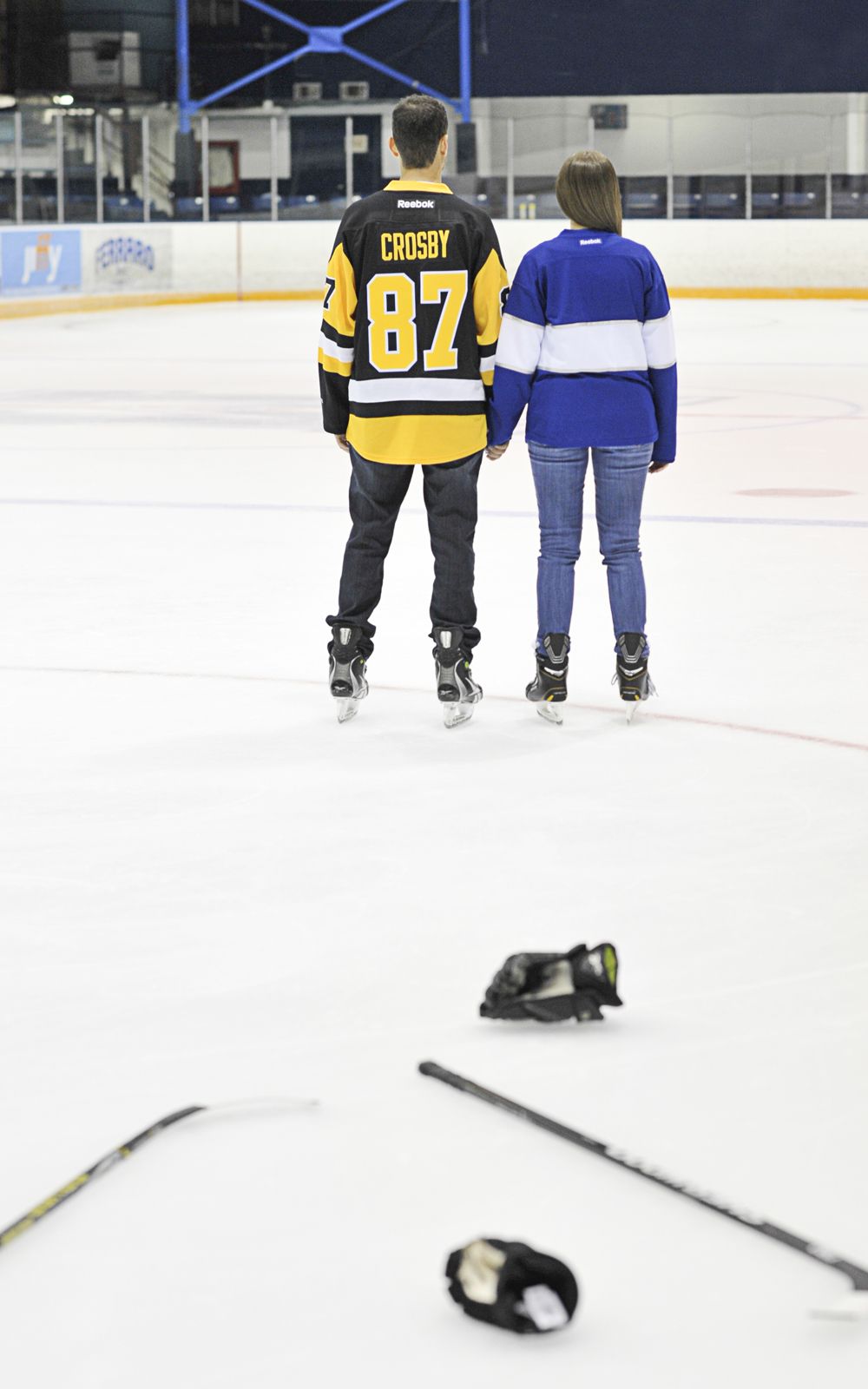 Hockey couples engagment