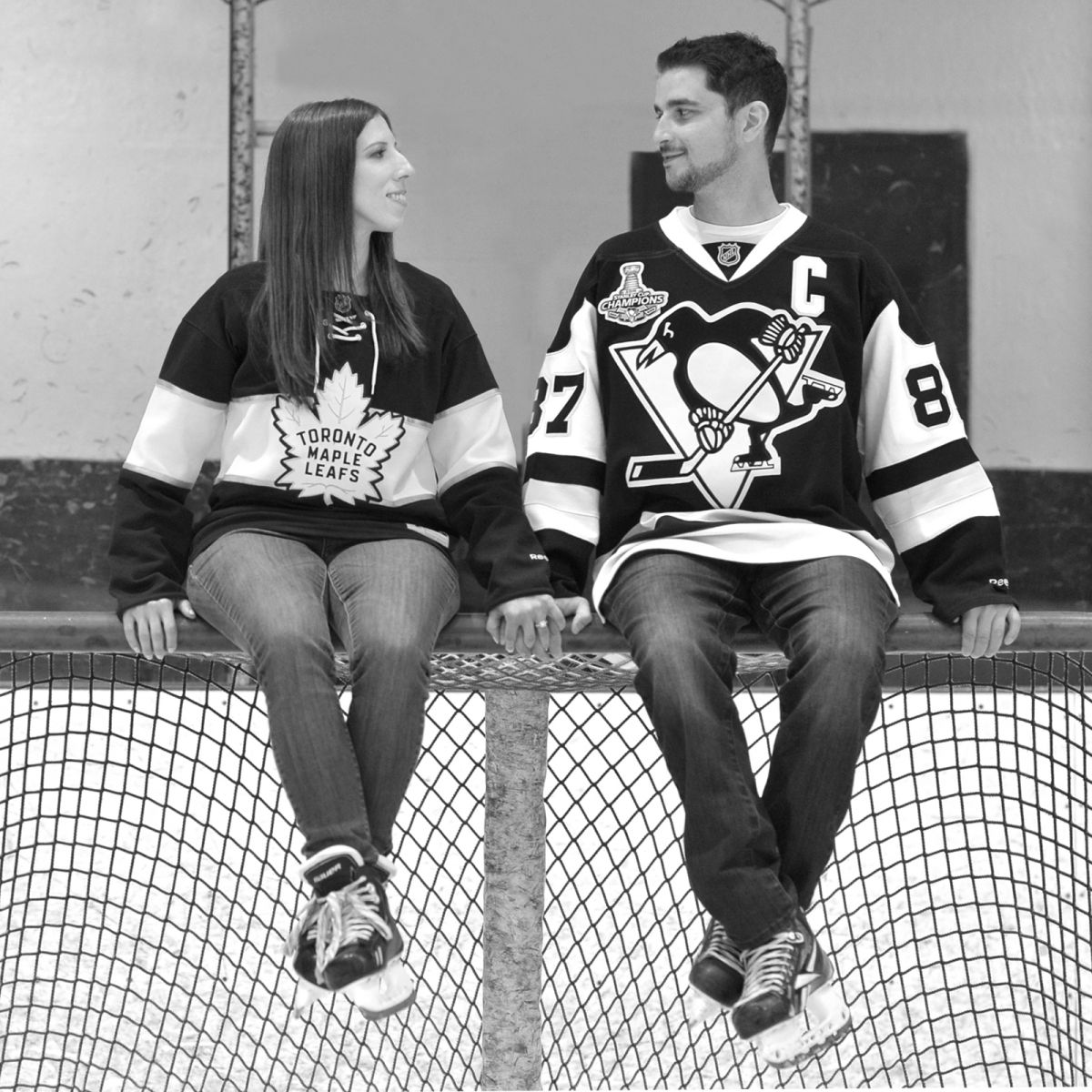 Hockey couples engagment