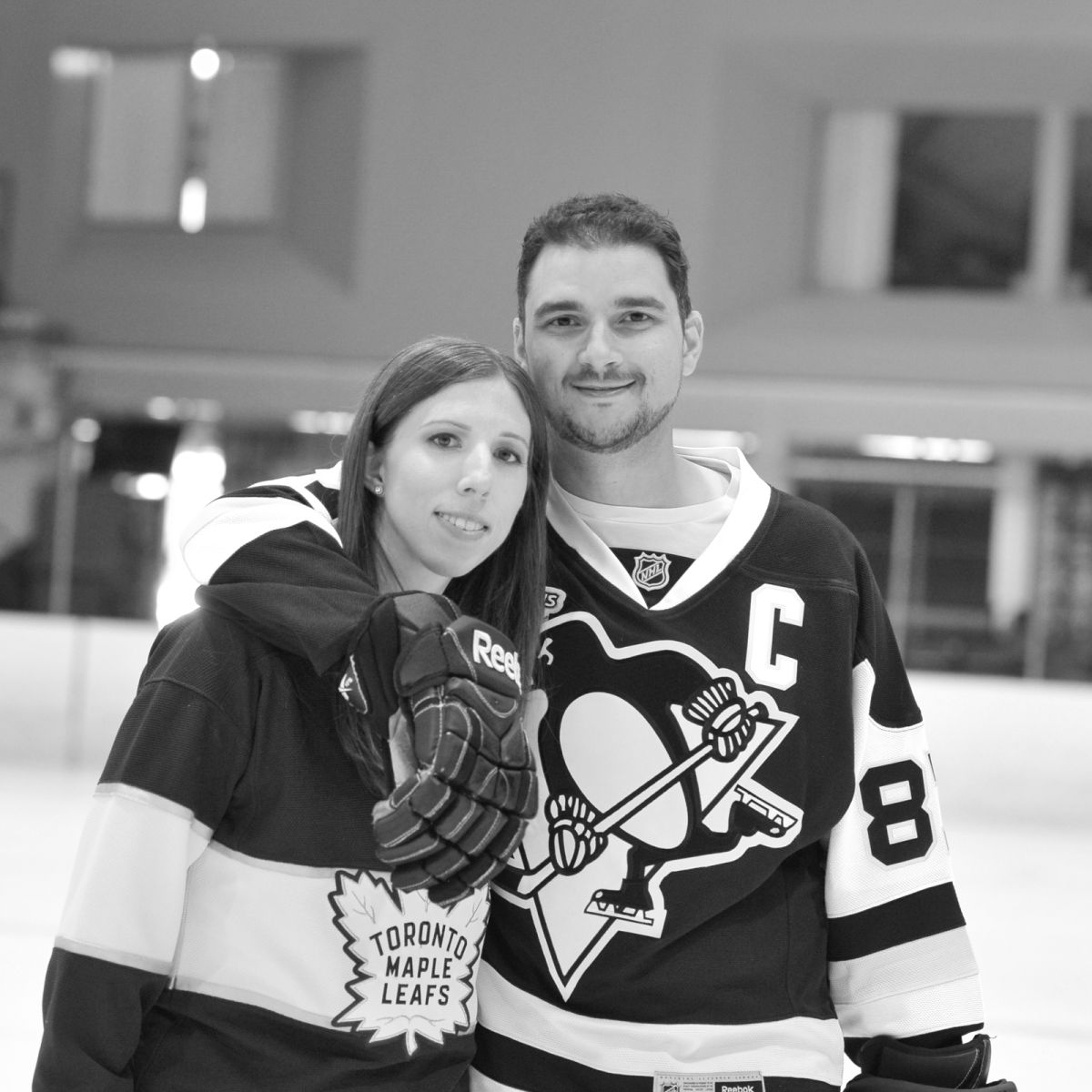 Hockey couples engagment