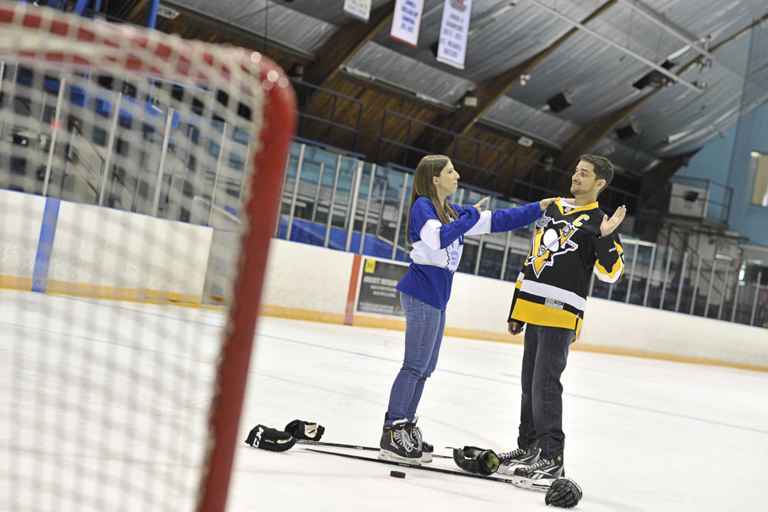 Hockey couples engagment