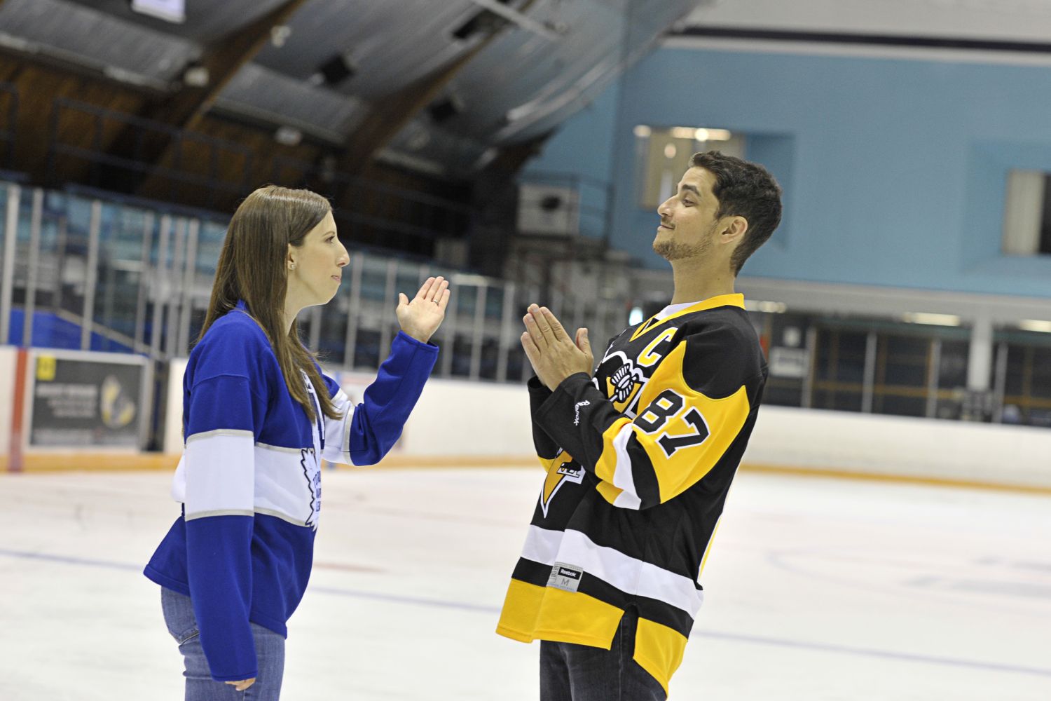 Hockey couples engagment